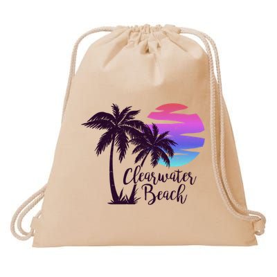 Clearwater Beach Trip Vacation Spring Break Sunset Graphic Gift Drawstring Bag