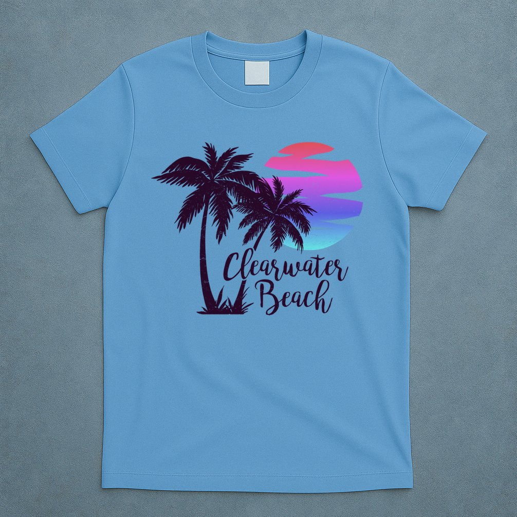 Clearwater Beach Trip Vacation Spring Break Sunset Graphic Gift T-Shirt
