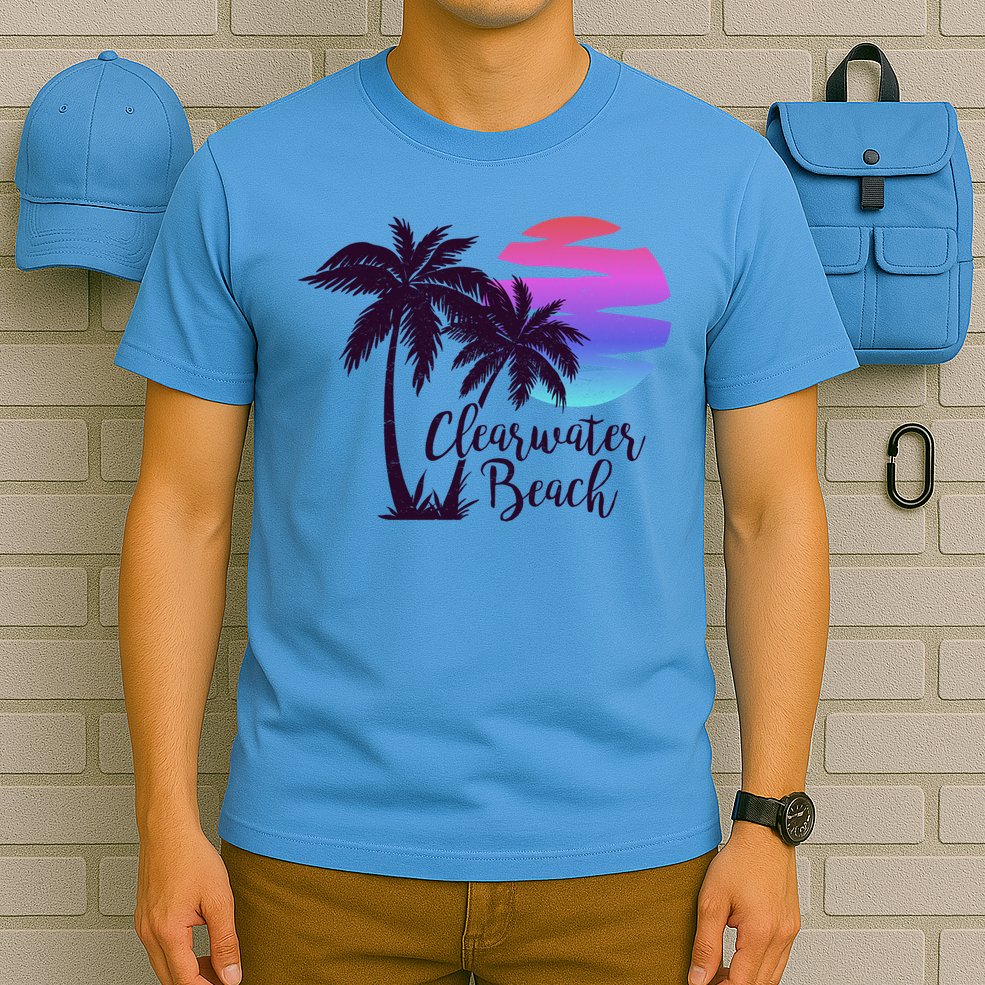 Clearwater Beach Trip Vacation Spring Break Sunset Graphic Gift T-Shirt