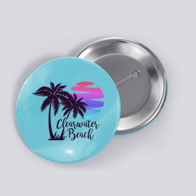 Clearwater Beach Trip Vacation Spring Break Sunset Graphic Gift Button