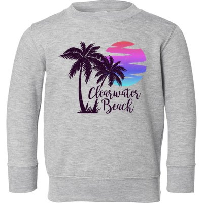 Clearwater Beach Trip Vacation Spring Break Sunset Graphic Gift Toddler Sweatshirt