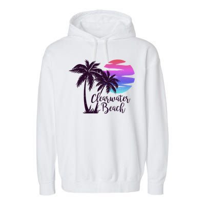 Clearwater Beach Trip Vacation Spring Break Sunset Graphic Gift Garment-Dyed Fleece Hoodie
