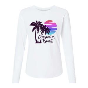 Clearwater Beach Trip Vacation Spring Break Sunset Graphic Gift Womens Cotton Relaxed Long Sleeve T-Shirt