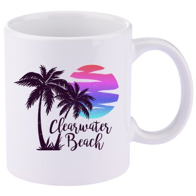 Clearwater Beach Trip Vacation Spring Break Sunset Graphic Gift 11oz C Handle Ceramic Mug