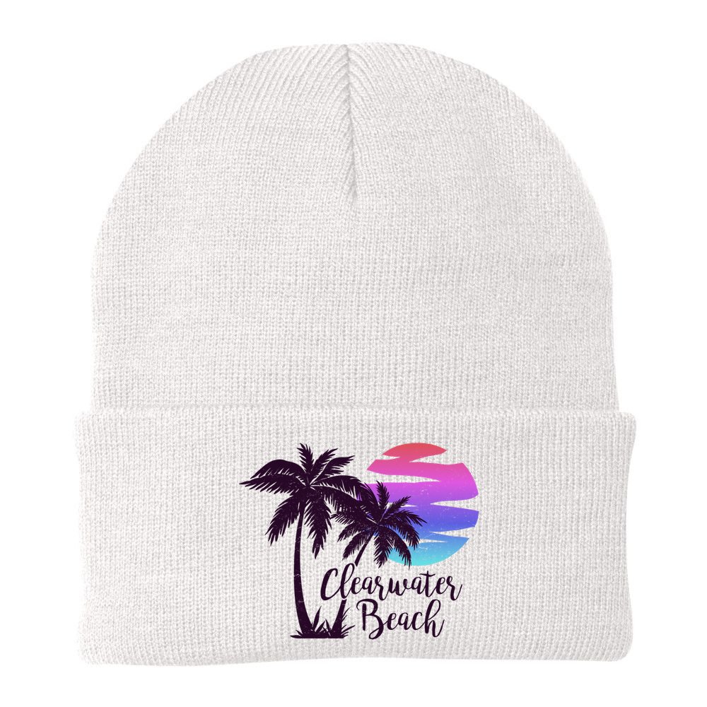 Clearwater Beach Trip Vacation Spring Break Sunset Graphic Gift Beanie