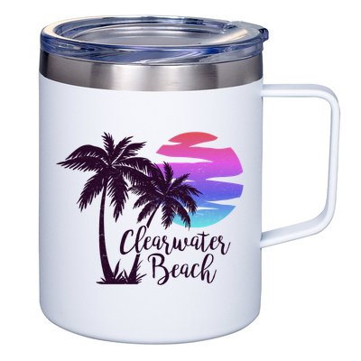 Clearwater Beach Trip Vacation Spring Break Sunset Graphic Gift 12oz Stainless Steel Coffee Mug