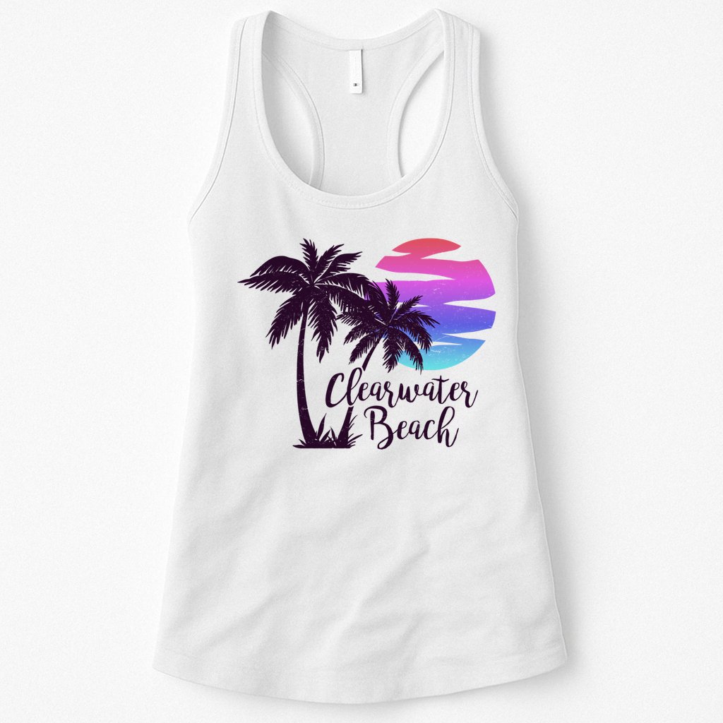 Clearwater Beach Trip Vacation Spring Break Sunset Graphic Gift Womens Tank Top