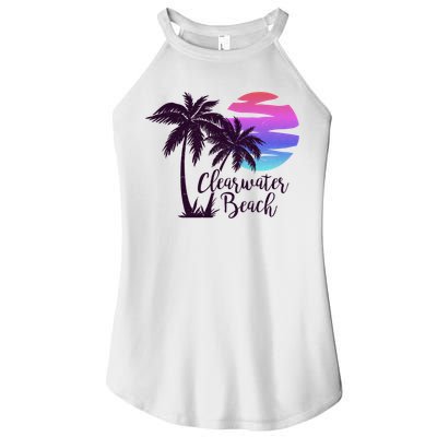 Clearwater Beach Trip Vacation Spring Break Sunset Graphic Gift Women's Perfect Tri Rocker Tank