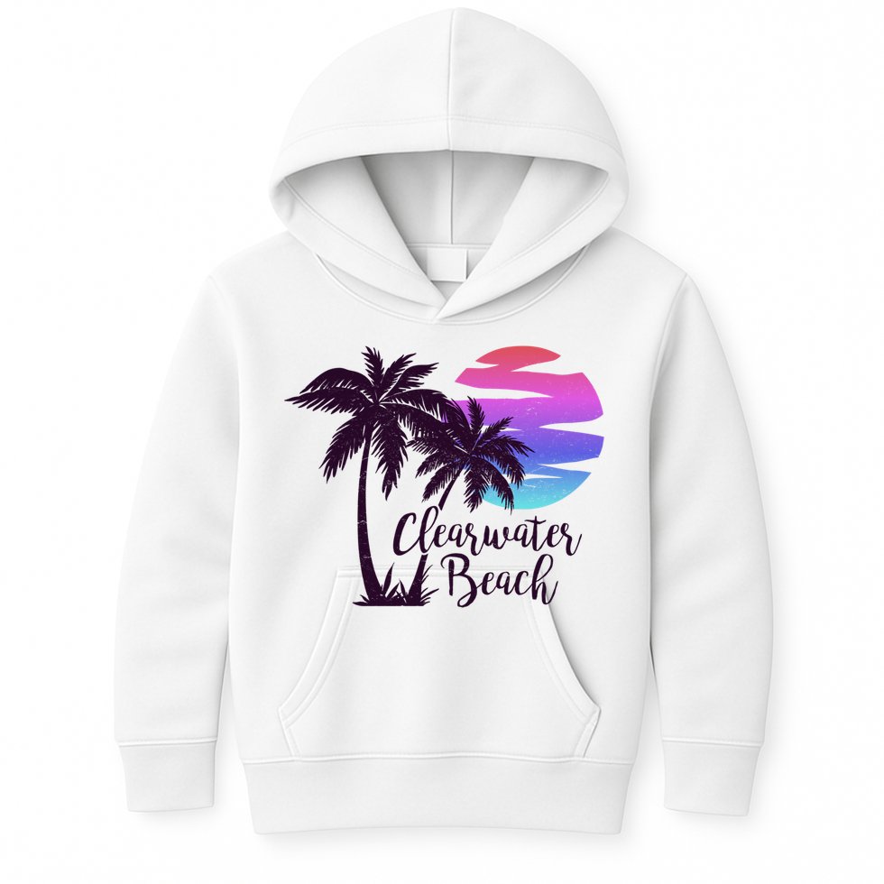 Clearwater Beach Trip Vacation Spring Break Sunset Graphic Gift Kids Hoodie