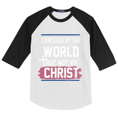 Canceled By The World But Not By Christ Kids Colorblock Raglan Jersey