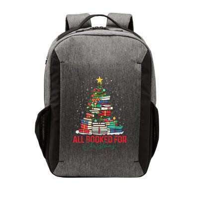 Christmas Book Tree Retro All Booked For Christmas Vector Backpack