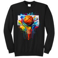 Colorful Basketball Tie Dye Color Splash Hoop Net Slam Dunk Sweatshirt