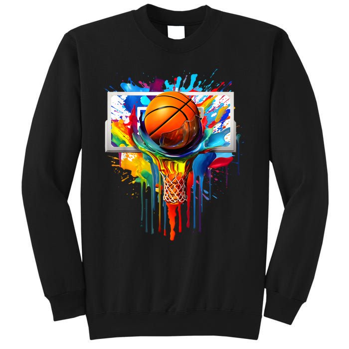 Colorful Basketball Tie Dye Color Splash Hoop Net Slam Dunk Sweatshirt