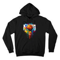 Colorful Basketball Tie Dye Color Splash Hoop Net Slam Dunk Tall Hoodie