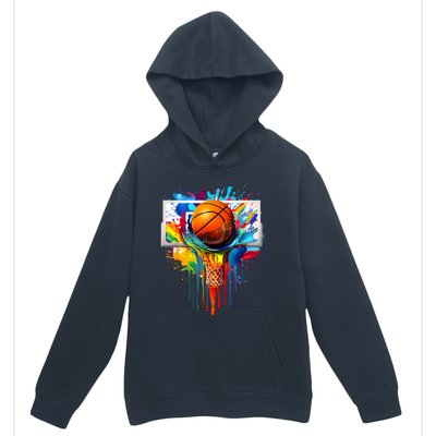 Colorful Basketball Tie Dye Color Splash Hoop Net Slam Dunk Urban Pullover Hoodie