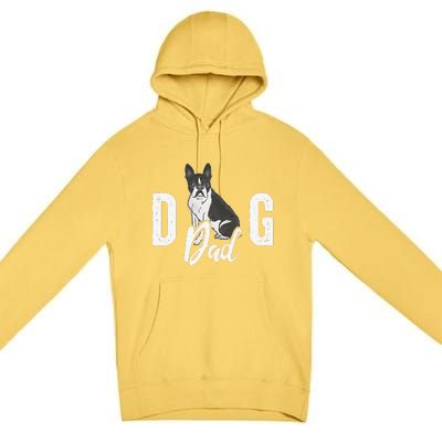 Cute Boston Terrier Pet Owner Vintage Dog Dad Fathers Day Premium Pullover Hoodie