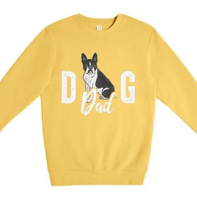 Cute Boston Terrier Pet Owner Vintage Dog Dad Fathers Day Premium Crewneck Sweatshirt