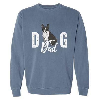 Cute Boston Terrier Pet Owner Vintage Dog Dad Fathers Day Garment-Dyed Sweatshirt