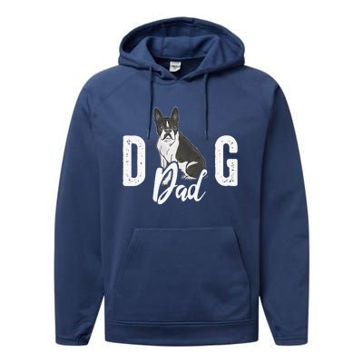 Cute Boston Terrier Pet Owner Vintage Dog Dad Fathers Day Performance Fleece Hoodie