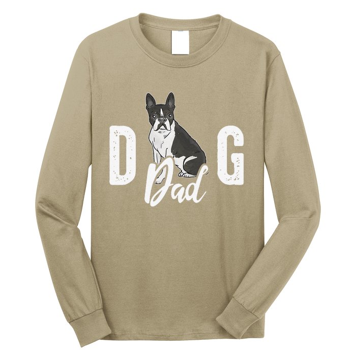 Cute Boston Terrier Pet Owner Vintage Dog Dad Fathers Day Long Sleeve Shirt