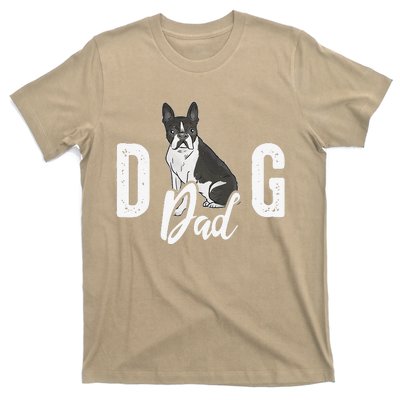 Cute Boston Terrier Pet Owner Vintage Dog Dad Fathers Day T-Shirt