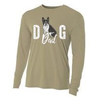 Cute Boston Terrier Pet Owner Vintage Dog Dad Fathers Day Cooling Performance Long Sleeve Crew