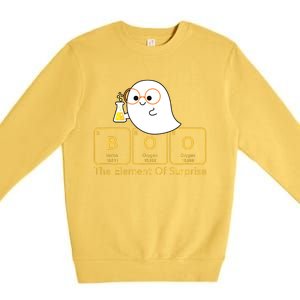 Chemistry Boo The Element Of Surprise Cute Chemist Halloween Premium Crewneck Sweatshirt