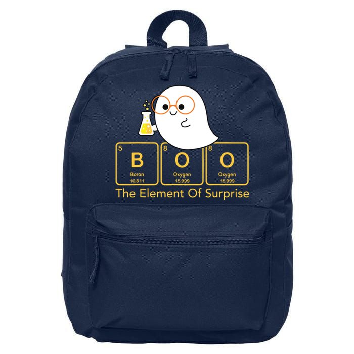 Chemistry Boo The Element Of Surprise Cute Chemist Halloween 16 in Basic Backpack