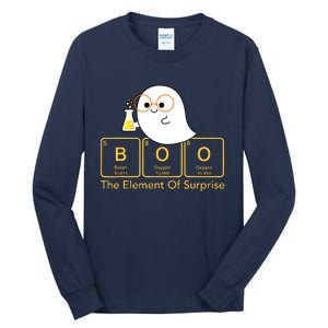 Chemistry Boo The Element Of Surprise Cute Chemist Halloween Tall Long Sleeve T-Shirt