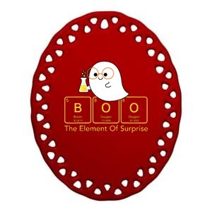 Chemistry Boo The Element Of Surprise Cute Chemist Halloween Ceramic Oval Ornament