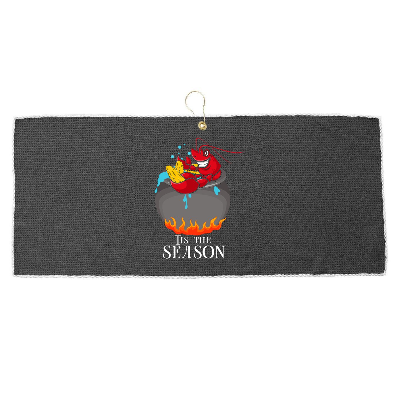 Crawfish Boil Tis The Season Crawdaddy Crayfish Funny Cute Gift Large Microfiber Waffle Golf Towel