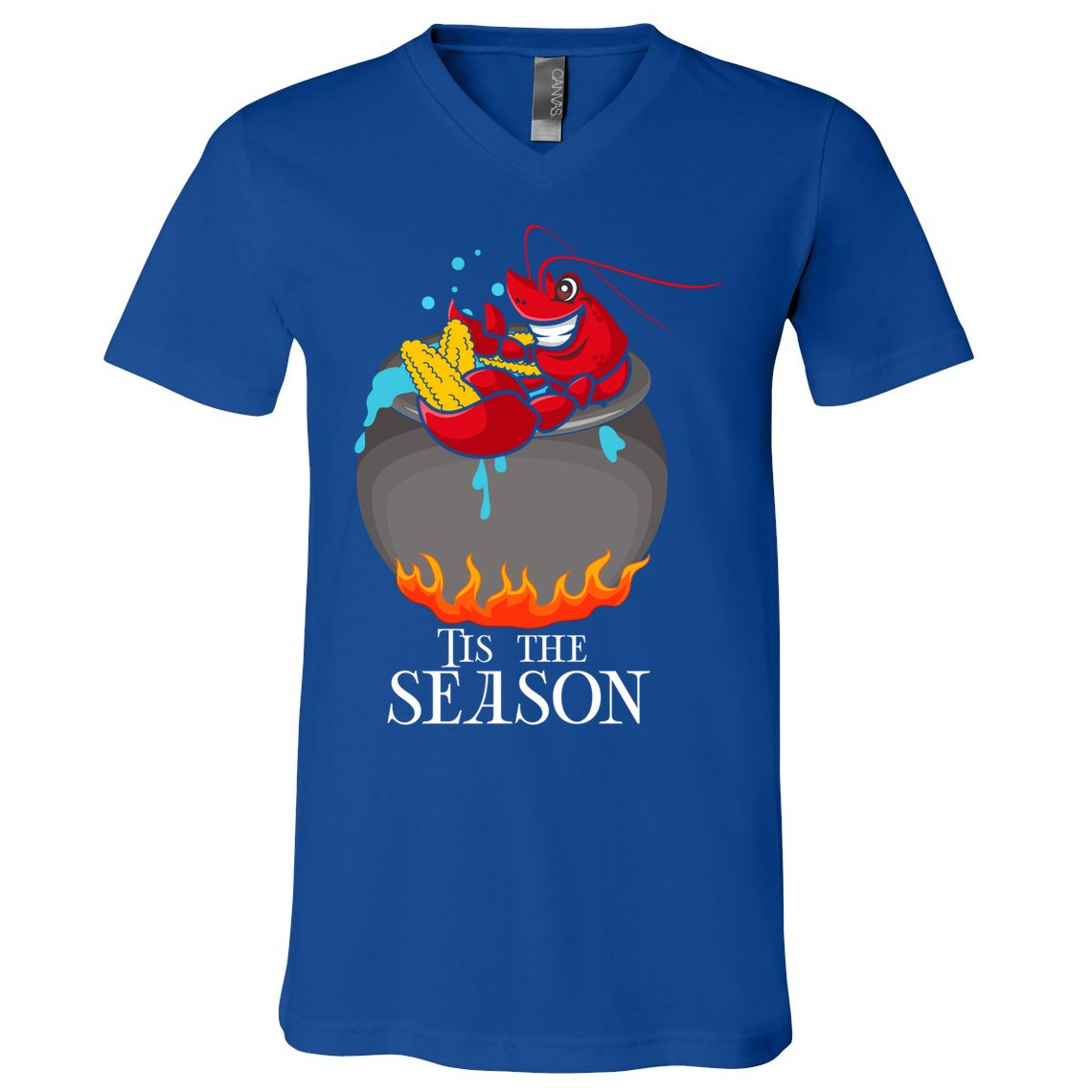 Crawfish Boil Tis The Season Crawdaddy Crayfish Funny Cute Gift V-Neck T-Shirt