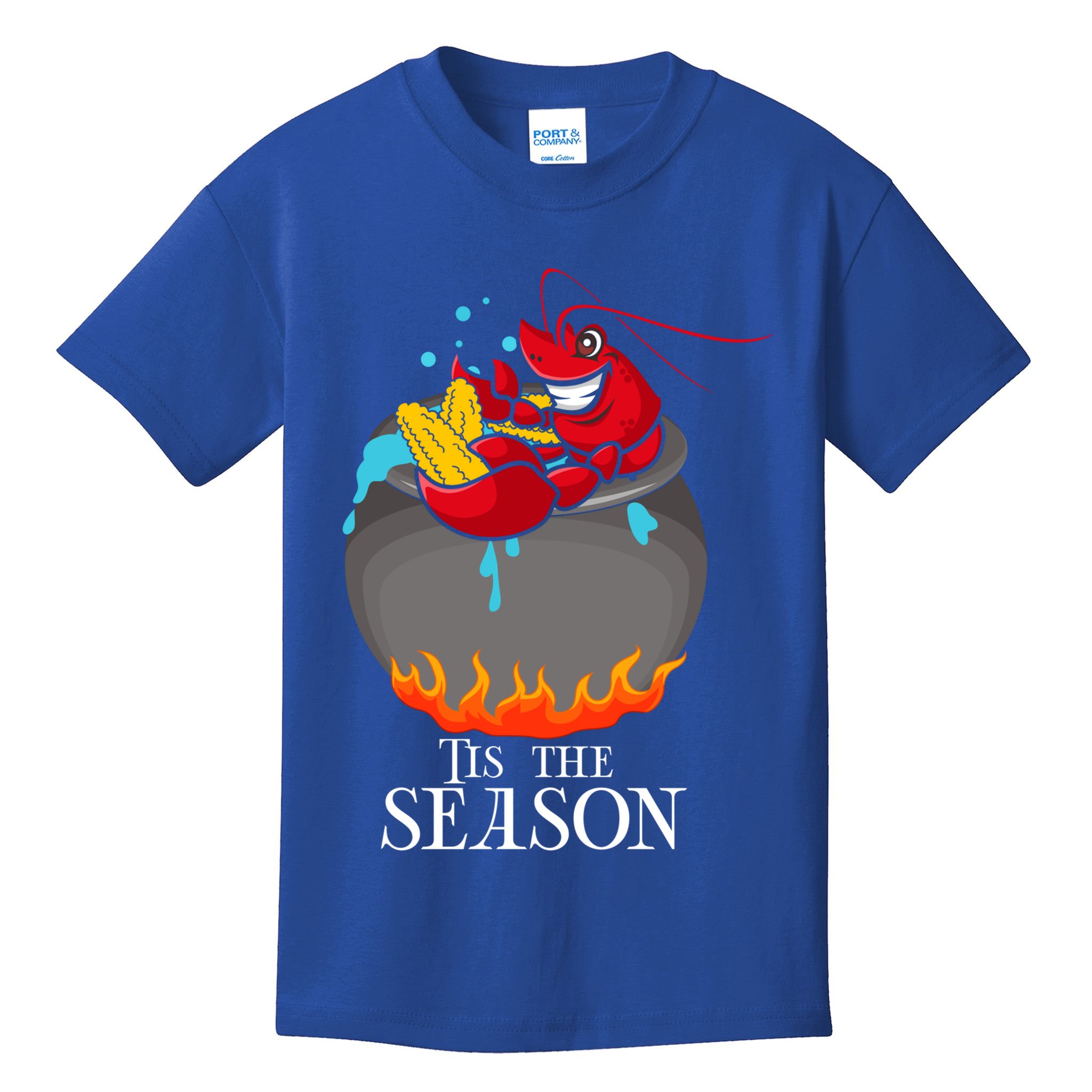 Crawfish Boil Tis The Season Crawdaddy Crayfish Funny Cute Gift Kids T-Shirt