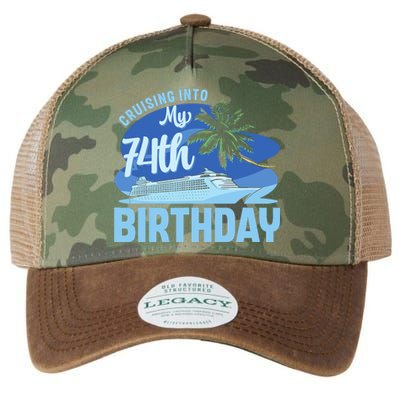 Cruise Boat Trip Vacation Cruising Into My 74th Birthday Legacy Tie Dye Trucker Hat