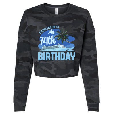 Cruise Boat Trip Vacation Cruising Into My 74th Birthday Cropped Pullover Crew