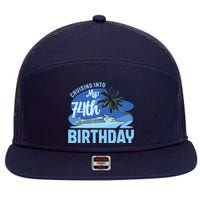 Cruise Boat Trip Vacation Cruising Into My 74th Birthday 7 Panel Mesh Trucker Snapback Hat