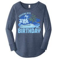 Cruise Boat Trip Vacation Cruising Into My 74th Birthday Women's Perfect Tri Tunic Long Sleeve Shirt