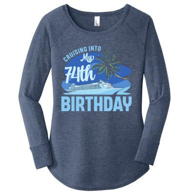 Cruise Boat Trip Vacation Cruising Into My 74th Birthday Women's Perfect Tri Tunic Long Sleeve Shirt