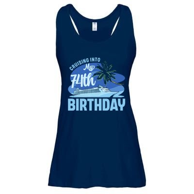 Cruise Boat Trip Vacation Cruising Into My 74th Birthday Ladies Essential Flowy Tank