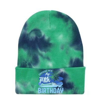 Cruise Boat Trip Vacation Cruising Into My 74th Birthday Tie Dye 12in Knit Beanie