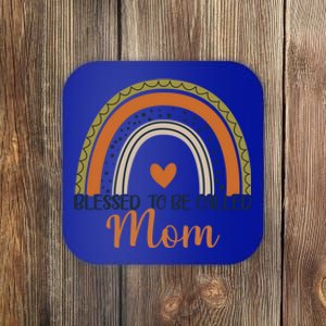 Cute Blessed To Be Called Mom Boho Rainbow Mom Grandma Gift Coaster