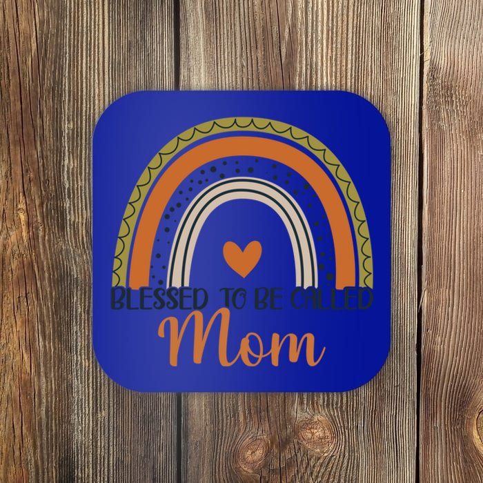 Cute Blessed To Be Called Mom Boho Rainbow Mom Grandma Gift Coaster