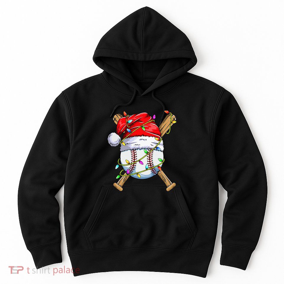 Christmas Baseball Team Santa funny Sports Xmas  Hoodie