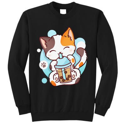 Cat Boba Tea Bubble Tea Anime Kawaii Neko Tall Sweatshirt