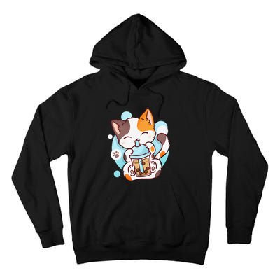 Cat Boba Tea Bubble Tea Anime Kawaii Neko Tall Hoodie