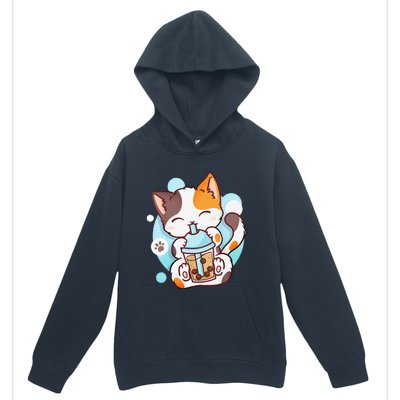 Cat Boba Tea Bubble Tea Anime Kawaii Neko Urban Pullover Hoodie