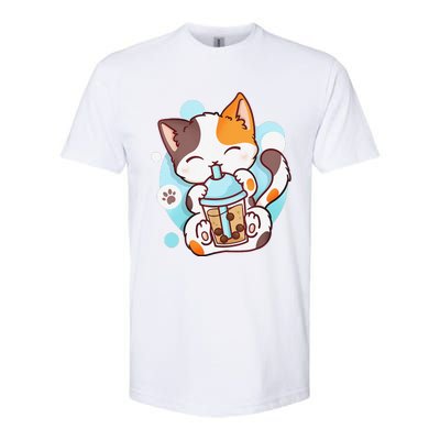 Cat Boba Tea Bubble Tea Anime Kawaii Neko Softstyle® CVC T-Shirt