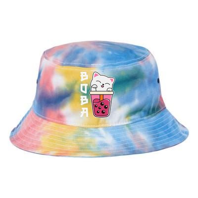 Cat Boba Tea Bubble Tea Anime Kawaii Tie Dye Newport Bucket Hat