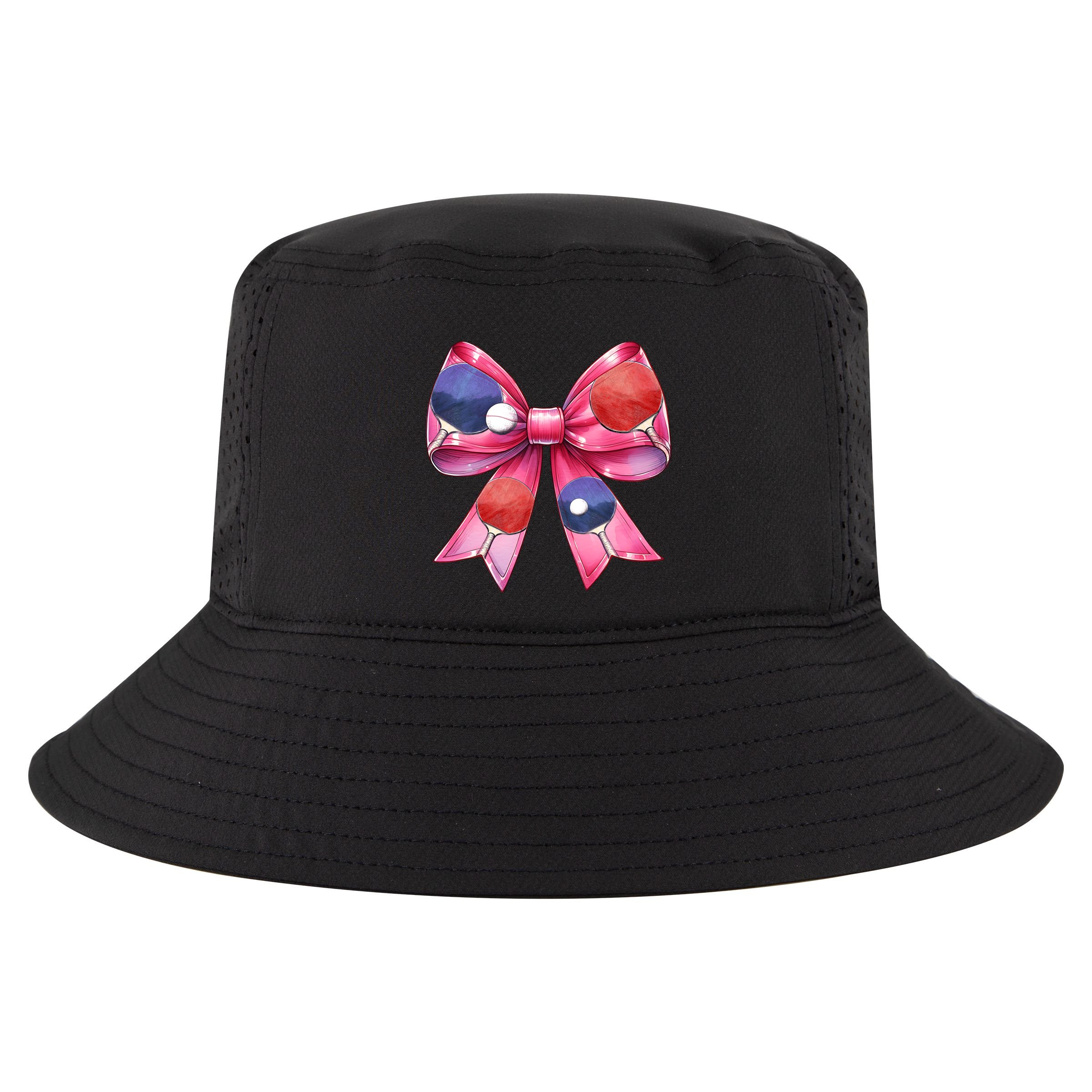 Coquette Bow Table Tennis Ping Pong Mothers Day Ribbon Mom Gift Cool Comfort Performance Bucket Hat