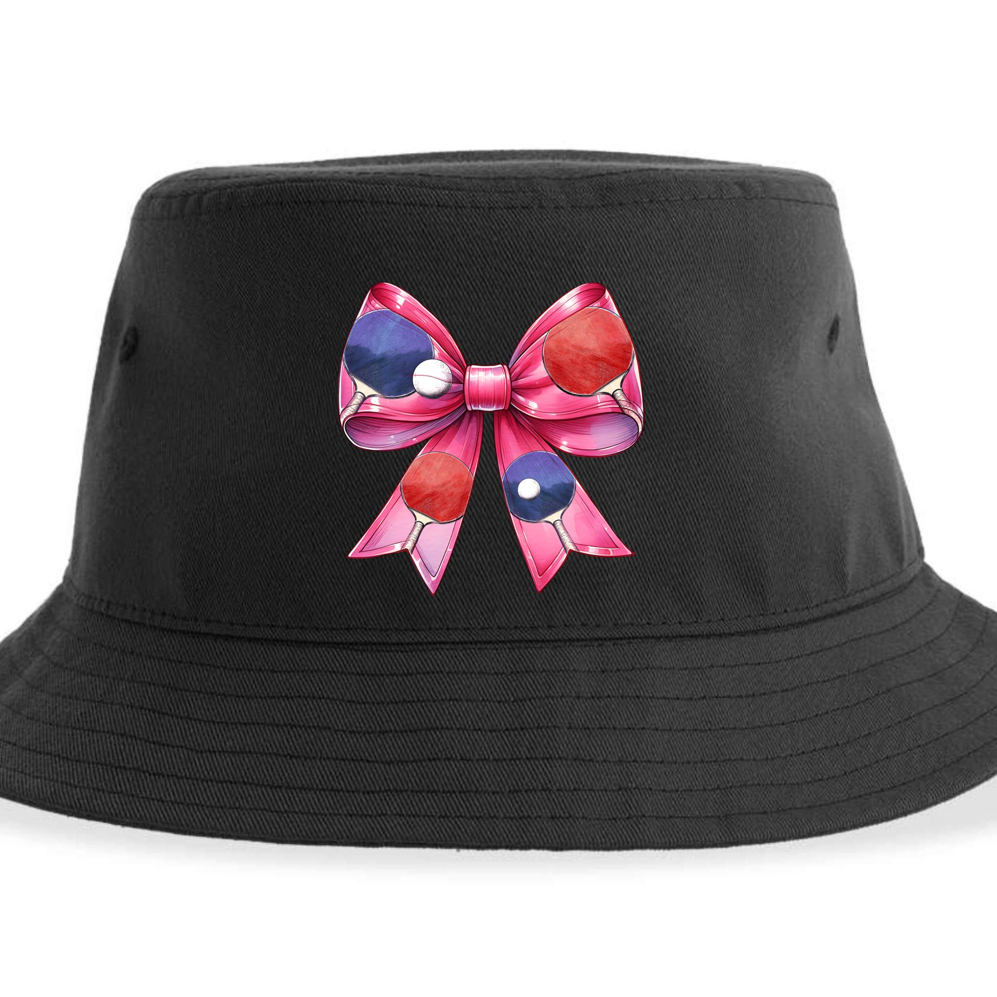 Coquette Bow Table Tennis Ping Pong Mothers Day Ribbon Mom Gift Sustainable Bucket Hat